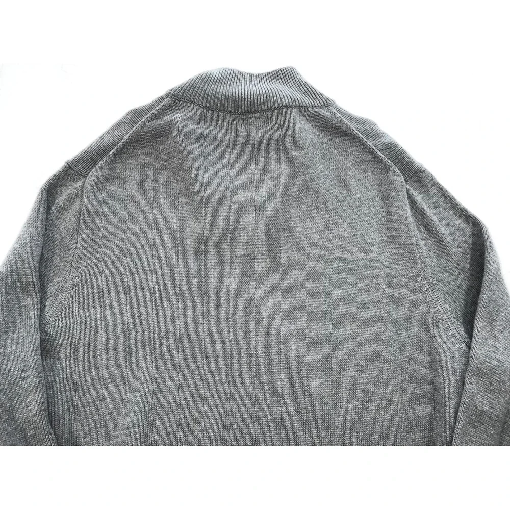J Crew Men's XXL‎ Quarter Zip Sweater Gray Cotton Cashmere Blend